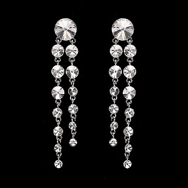 FASHIONABLE DOUBLE ROUND DANGLE POST EARRINGS SLEY8938