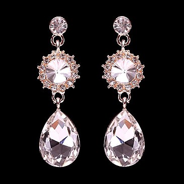 FASHIONABLE RHINESTONE TEADROP POST EARRING SLEY9417