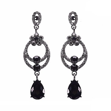 FASHIONABLE RHINESTONE EARRING W/ TEARDROP SLEY9421