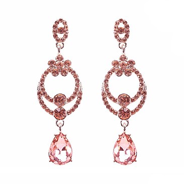 FASHIONABLE RHINESTONE EARRING W/ TEARDROP SLEY9421