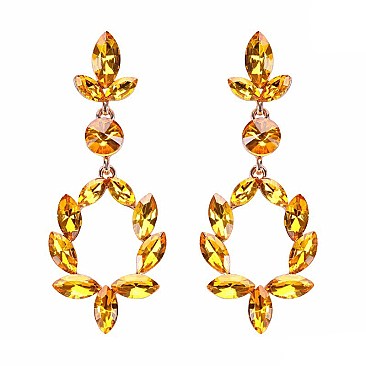 FASHIONABLE RHINESTONE DROP POST EARRING SLEY9424