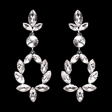 FASHIONABLE RHINESTONE DROP POST EARRING SLEY9424