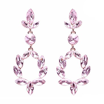 FASHIONABLE RHINESTONE DROP POST EARRING SLEY9424