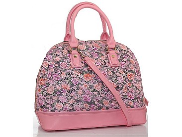 Stone Flower Print Lace Classic Bag