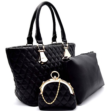F0158-LP Quilted 3 in 1 Shopper Tote