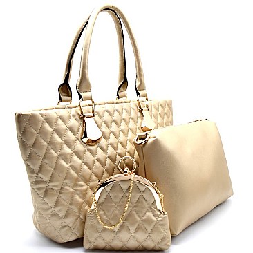 F0158-LP Quilted 3 in 1 Shopper Tote