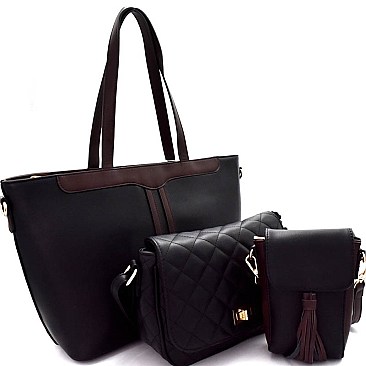 Two-Tone 3 in 1 Shopper Tote Value SET  F0204-1-LP