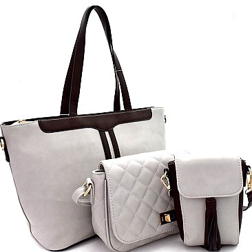 Two-Tone 3 in 1 Shopper Tote Value SET  F0204-1-LP