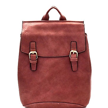 Belted Convertible Flap Backpack Shoulder Bag Mh-F0285