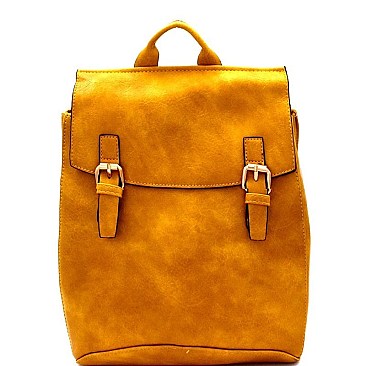 Belted Convertible Flap Backpack Shoulder Bag Mh-F0285