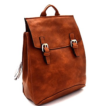 Belted Convertible Flap Backpack Shoulder Bag Mh-F0285