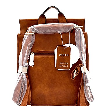 Belted Convertible Flap Backpack Shoulder Bag Mh-F0285