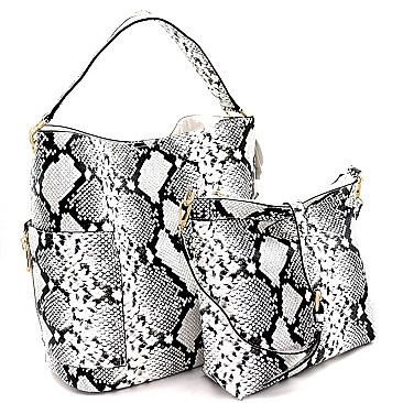 SNAKE PRINT HOBO & CROSS BODY SET