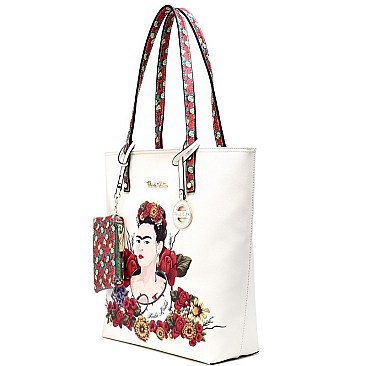 Floral Bounty Frida Kahlo Tall Tote