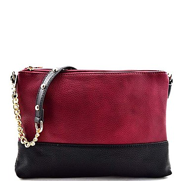 Classy Double Color Multi Compartment Clutch/Messenger Bag