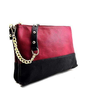 Classy Double Color Multi Compartment Clutch/Messenger Bag