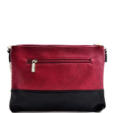 Classy Double Color Multi Compartment Clutch/Messenger Bag