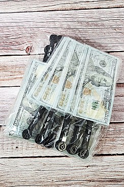 PACK OF 12 Hand Folding Fan with Fake 100 Dollar Bills - Party Favor
