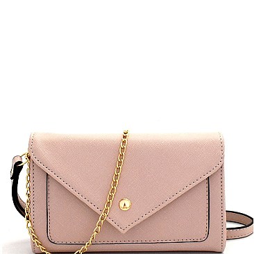 F5051-LP Saffiano Envelope Clutch Cross Body