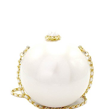 F5100-LP Pearl Closure Pearl Theme Dressy Ball Clutch