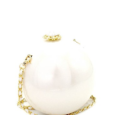 F5100-LP Pearl Closure Pearl Theme Dressy Ball Clutch
