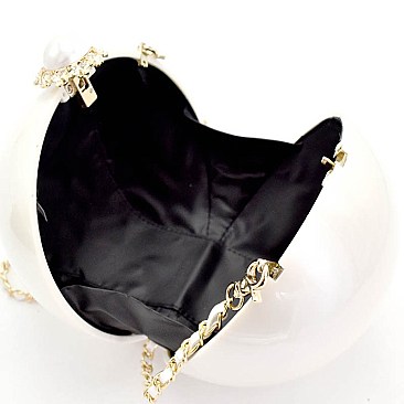 F5100-LP Pearl Closure Pearl Theme Dressy Ball Clutch