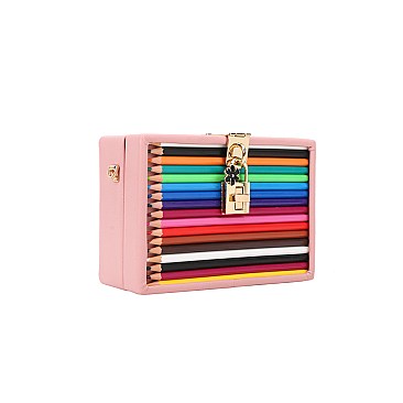 Colored Pencil Box Novelty Crossbody Bag