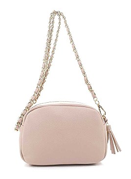 TRENDY TWIST TASSEL CHAIN CROSSBODY BAG