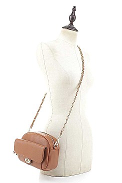 TRENDY TWIST TASSEL CHAIN CROSSBODY BAG