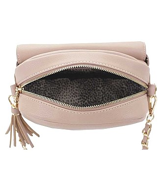 TRENDY TWIST TASSEL CHAIN CROSSBODY BAG