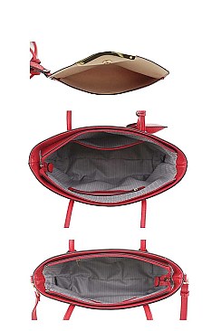 3 IN 1FASHION LONG HANDLE TOTE BAG WITH MATCHING BAG AND CLUTCH SET