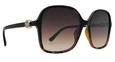 PACK OF 12 SQUARE SUNGLASSES WITH METAL ACCENT