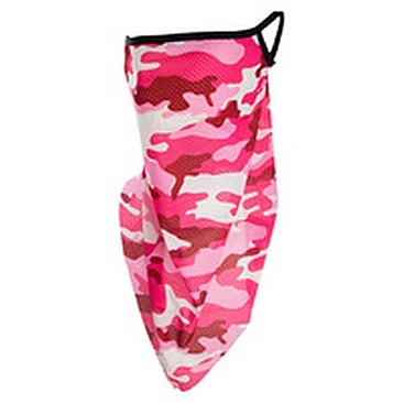 PINK CAMOUFLAGE FACE TUBE SCARF MASK W/EAR LOOPS