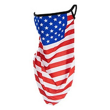 AMERICAN FLAG FACE TUBE SCARF MASK W/EAR LOOPS