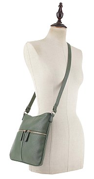 Slim Double Front Pocket Crossbody Bag
