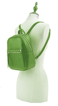 Gold Button Accents Front Pocket Backpack