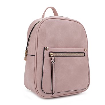 Gold Button Accents Front Pocket Backpack