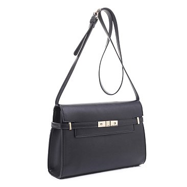 Belt Lock Medium Flap Shoulder Bag