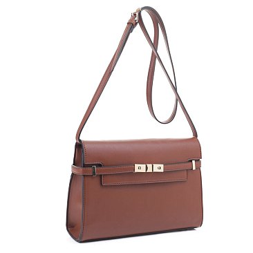 Belt Lock Medium Flap Shoulder Bag