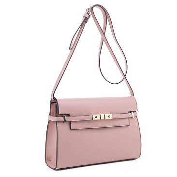 Belt Lock Medium Flap Shoulder Bag