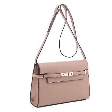 Belt Lock Medium Flap Shoulder Bag