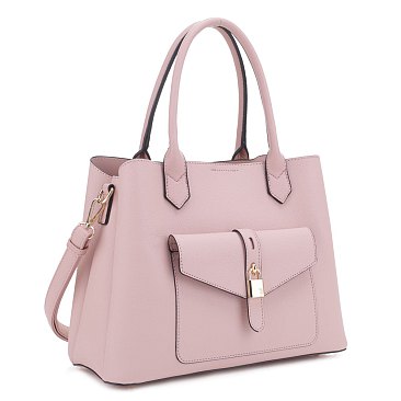 Front Envelope Flap Padlock Satchel Bag