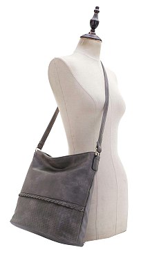 2-IN-1 Braided Handle Strap Hobo with Pouch