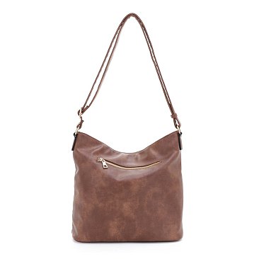 Woven Hobo bag with zip-top closure