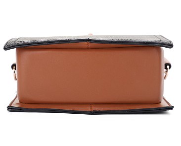 Hardware Emblem Two-Tone Structured Crossbody Bag