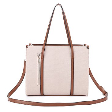 Hardware Emblem Two Tone Structured Tote
