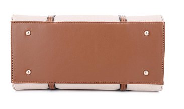 Hardware Emblem Two Tone Structured Tote