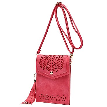 Laser Cut Printed Crossbody Cell Phone Case