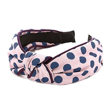 Knotted Polka Dot Print Headband