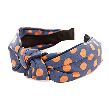 Knotted Polka Dot Print Headband